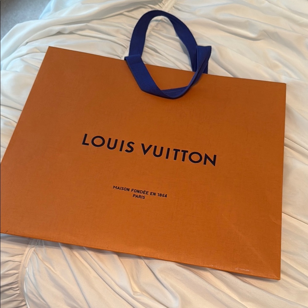 Louis Vuitton Tangerine Bag with Navy Handles